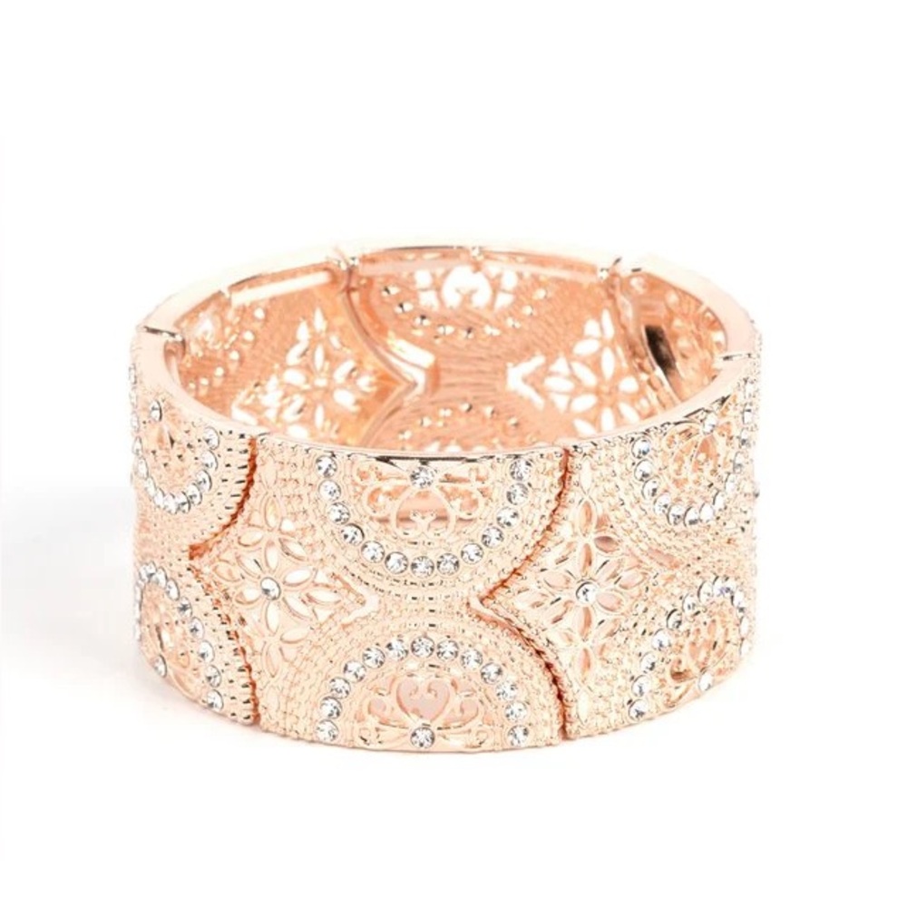 Bold Rose Gold Bracelet with Crystal Accents